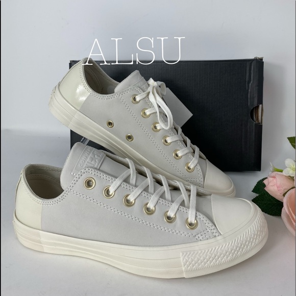 Converse Ctas Low Top Leather Egret Driftwood W - Picture 4 of 8